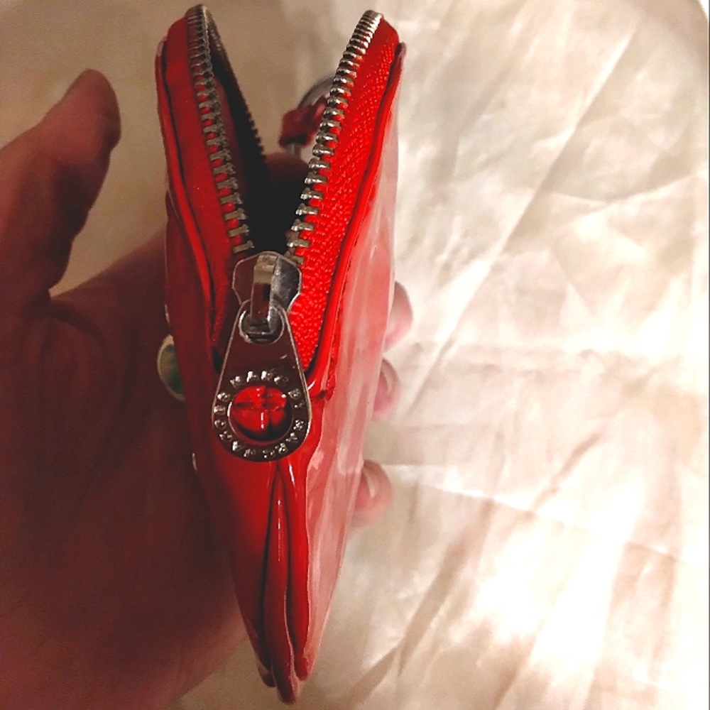 ☆LOWEST☆Rare☆MARC JACOBS☆Bright Red Genuine Leather Coin Purse Keyfob - Picture 13 of 16